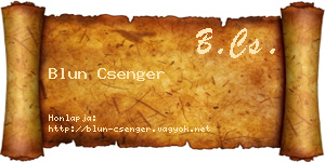 Blun Csenger névjegykártya